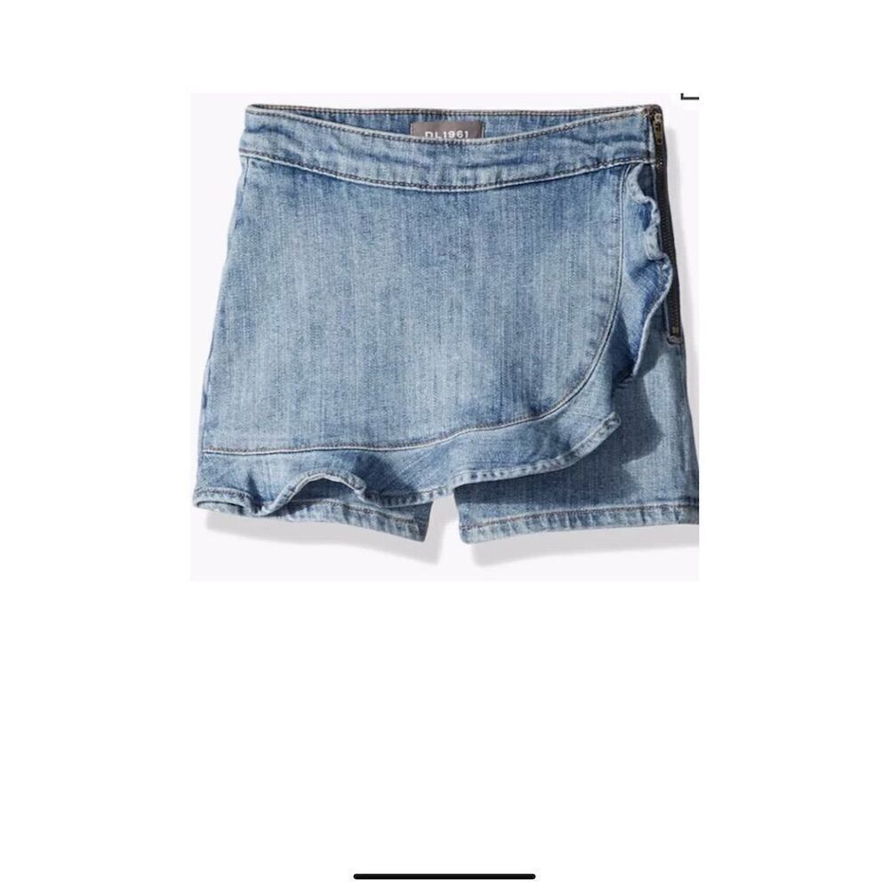 DL1961 Girls Size 8 Blue Denim Skort Ruffled Hem Casual Wear